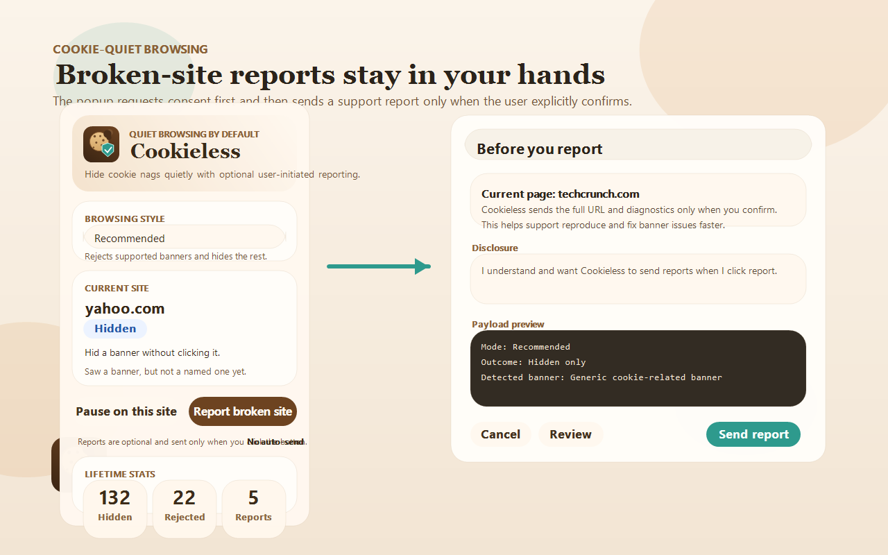 Optional report flow example